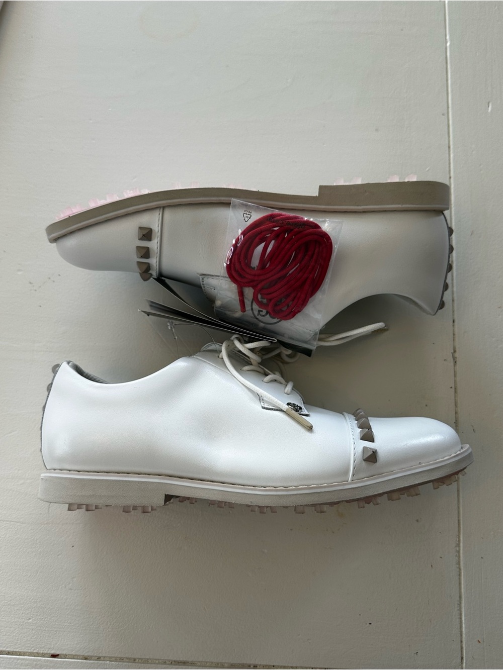 G/FORE Womens Gallivanter Studded Golf Shoes White Pink Size 7